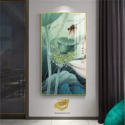 Tranh Hoa lá, Khung Nhôm, Tranh in trên Canvas Size: 50*100 cm P/N: AZ1-1948-KN-CANVAS-50X100