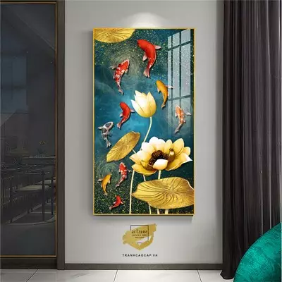 Tranh Hoa lá, Khung Nhôm, Tranh in trên Canvas 40*80 cm P/N: AZ1-2044-KN-CANVAS-40X80