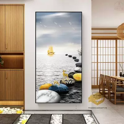 Tranh Phong cảnh, Khung Composite, Tranh in trên Canvas Size: 75*150 cm P/N: AZ1-2596-KC-CANVAS-75X150