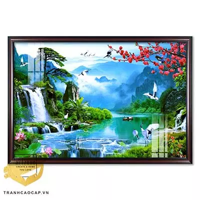 Tranh phong cảnh in trên vải Canvas Sơn thuỷ Trang trí Phòng khách 150*100 Az1-2906-Kc5-Canvas-150X100