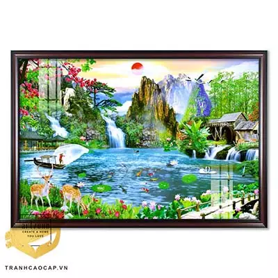 Tranh phong cảnh in trên Canvas Sơn thuỷ Trang trí 120X80 Az1-2907-Kc5-Canvas-120X80