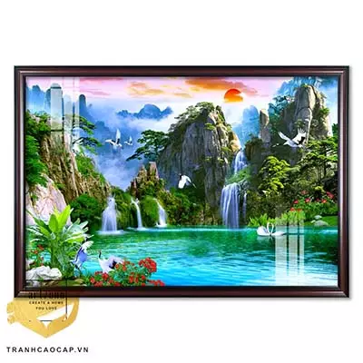 Tranh phong cảnh vải Canvas Phòng khách Sơn thuỷ 105X70 Az1-2946-Kn-Canvas-105X70