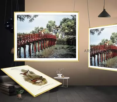 Tranh treo tường trang trí Quán cafe Hà Nội xưa in trên vải Canvas đẹp 60*40 cm P/N: AZ1-0032-KN-CANVAS-60X40