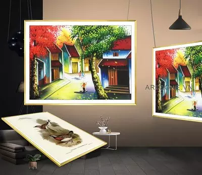 Tranh treo tường hiện đại Phong cảnh Hà Nội xưa in trên vải Canvas Kích thước: 75*50 P/N: AZ1-0038-KN-CANVAS-75X50