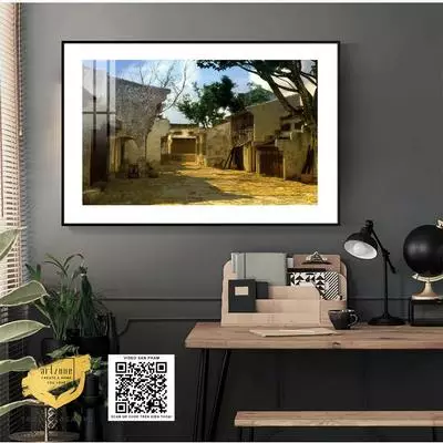 Tranh Decor treo tường Quán Cafe Phong cảnh Hà Nội xưa vải Canvas Kích thước: 150X100 cm P/N: AZ1-0940-KN-CANVAS-150X100