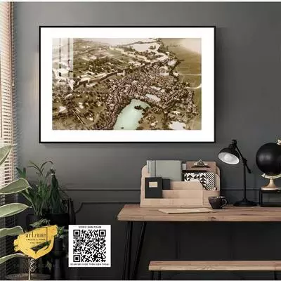 Tranh Decor Phong cảnh Hà Nội xưa giá rẻ in trên Canvas Kích thước: 150X100 cm P/N: AZ1-0941-KC5-CANVAS-150X100