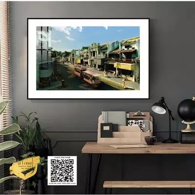 Tranh trang trí Phong cảnh Hà Nội xưa giá rẻ in trên Canvas Kích thước: 150X100 cm P/N: AZ1-0942-KC5-CANVAS-150X100