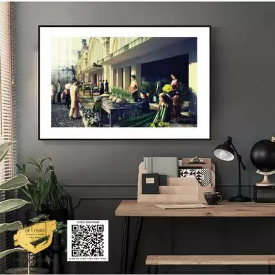 Tranh Decor trang trí Tiệm cafe in trên vải Canvas bền 60*40 cm P/N: AZ1-0948-KN-CANVAS-60X40