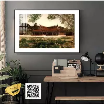 Tranh treo tường đơn giản Decor quán cafe Phong cảnh Hà Nội xưa in trên Mica Đài loan Kích thước: 150X100 cm P/N: AZ1-0971-KN-MICA-150X100