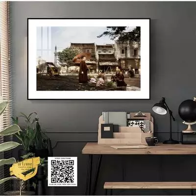 Tranh Hà Nội xưa treo tường tiệm Cafe đẹp in trên Mica Đài loan Kích thước: 150X100 cm P/N: AZ1-0981-KN-MICA-150X100