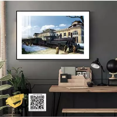 Tranh Decor trang trí Tiệm cafe Hà Nội xưa Cao cấp Canvas Kích thước: 90*60 cm P/N: AZ1-0988-KC5-CANVAS-90X60