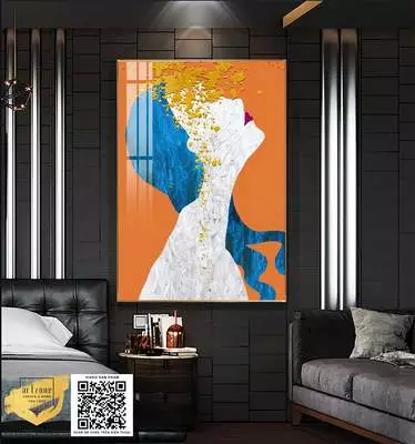 Tranh trang trí Decor Quán Cafe chân dung thiếu nữ in trên Canvas Kích thước: 90X135 P/N: AZ1-0756-KC-CANVAS-90X135