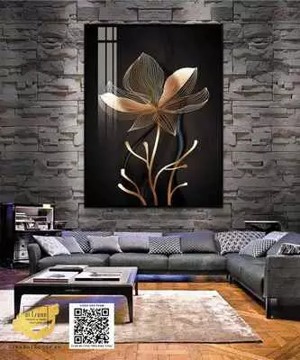 Tranh hoa lá trang trí vải Canvas Phòng khách Nhẹ nhàng Size: 90X135 P/N: AZ1-0820-KN-CANVAS-90X135