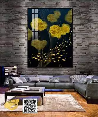 Tranh hoa lá in trên vải Canvas treo tường Đẹp 40*60 cm P/N: AZ1-0863-KN-CANVAS-40X60