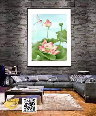 Tranh hoa lá treo tường Phòng khách Đơn giản in trên Mica Size: 60*90 cm P/N: AZ1-0874-KN-MICA-60X90