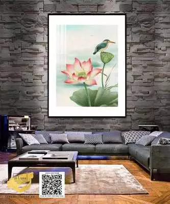 Tranh vải Canvas hoa lá trang trí Phòng ngủ Chất lượng cao 70X105 P/N: AZ1-0893-KN-CANVAS-70X105