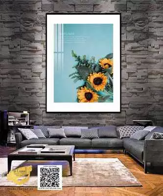 Tranh hoa lá in trên vải Canvas trang trí Chung cư Tinh tế 40*60 cm P/N: AZ1-0915-KN-CANVAS-40X60