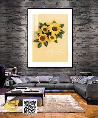 Tranh hoa lá Decor Phòng ngủ Cao cấp in trên Canvas Size: 100X150 cm P/N: AZ1-0916-KC-CANVAS-100X150