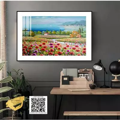 Tranh phong cảnh trang trí in trên vải Canvas Nhà liền kề Giá rẻ Size: 105*70 P/N: AZ1-1090-KN-CANVAS-105X70