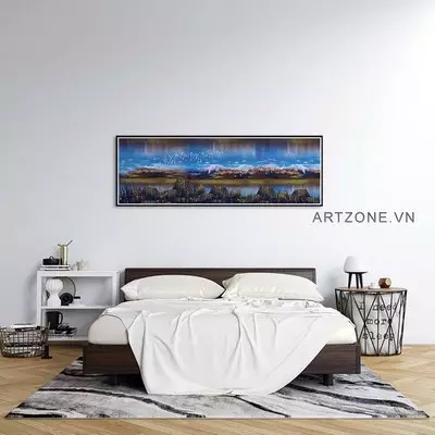 Tranh Decor in trên Canvas phòng ngủ chung cư cao cấp giá xưởng 150X50 cm P/N: AZ1-0082-KN-CANVAS-150X50