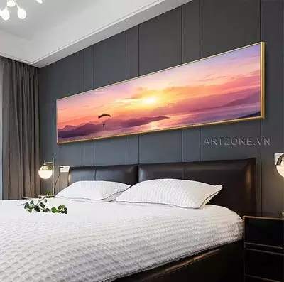 Tranh vải Canvas Decor phòng ngủ khách sạn Bền 135X45 P/N: AZ1-0097-KN-CANVAS-135X45