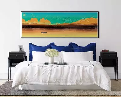 Tranh trang trí Canvas phòng ngủ chung cư cao cấp Nhẹ nhàng 135*45 cm P/N: AZ1-0200-KC5-CANVAS-135X45