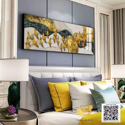 Tranh treo tường in trên Canvas phòng ngủ khách sạn Nhẹ nhàng 150X50 cm P/N: AZ1-0594-KN-CANVAS-150X50