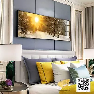 Tranh trang trí phòng ngủ vải Canvas Chung cư Đơn giản Size: 120X40 P/N: AZ1-0609-KC5-CANVAS-120X40