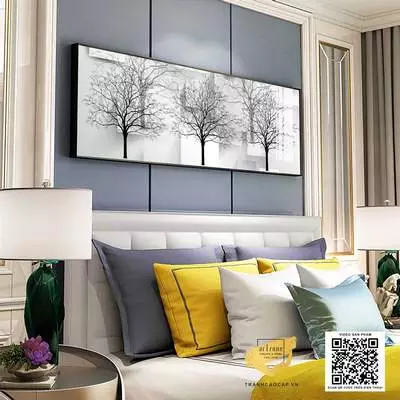 Tranh Decor in trên Canvas phòng ngủ khách sạn Nhẹ nhàng 150X50 cm P/N: AZ1-0610-KN-CANVAS-150X50