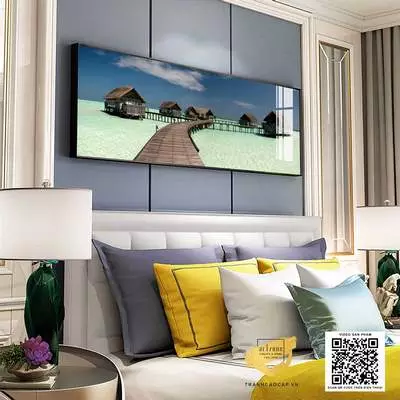 Tranh trang trí phòng ngủ chung cư cao cấp Canvas Size: 135*45 cm P/N: AZ1-0615-KC5-CANVAS-135X45