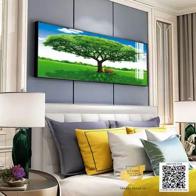 Tranh treo tường phòng ngủ vải Canvas chung cư cao cấp Giá rẻ Size: 180X60 P/N: AZ1-0619-KC5-CANVAS-180X60