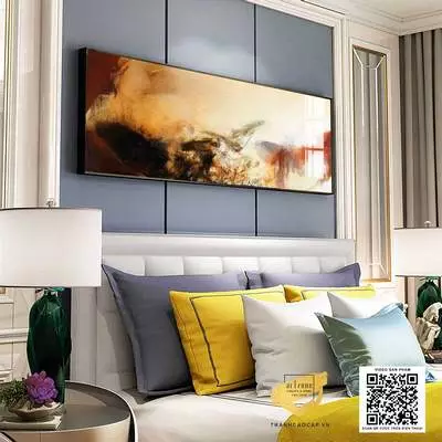 Tranh in trên Canvas trang trí phòng ngủ khách sạn Bền 150X50 P/N: AZ1-0631-KC5-CANVAS-150X50