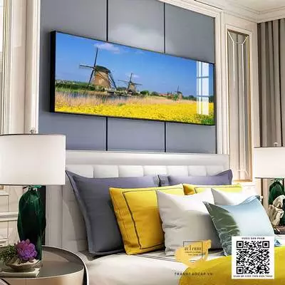Tranh in trên Canvas Decor phòng ngủ khách sạn Bền 150X50 P/N: AZ1-0639-KC5-CANVAS-150X50