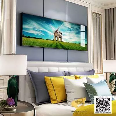 Tranh treo tường phòng ngủ chung cư cao cấp Đẹp in trên Decal Size: 150X50 cm P/N: AZ1-0647-KN-DECAL-150X50