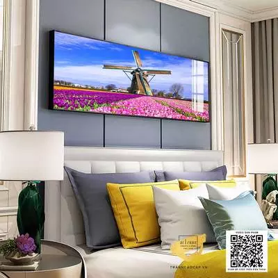 Tranh vải Canvas treo tường phòng ngủ khách sạn Bền 150X50 P/N: AZ1-0659-KC5-CANVAS-150X50