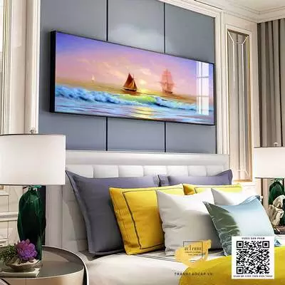Tranh treo tường phòng ngủ chung cư cao cấp Tinh tế vải Canvas Size: 165X55 cm P/N: AZ1-0666-KC5-CANVAS-165X55