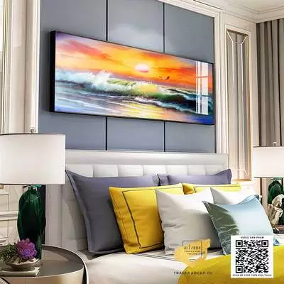 Tranh trang trí phòng ngủ in trên vải Canvas khách sạn Giá rẻ Size: 120*40 P/N: AZ1-0667-KC5-CANVAS-120X40