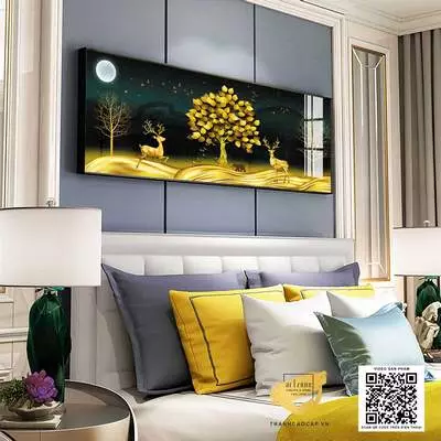 Tranh trang trí phòng ngủ in trên Canvas Bền Size: 135X45 P/N: AZ1-0697-KN-CANVAS-135X45