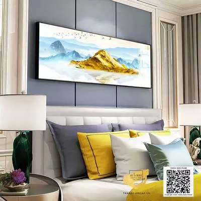 Tranh Decor in trên vải Canvas phòng ngủ Chung cư 150*50 cm P/N: AZ1-0712-KN-CANVAS-150X50