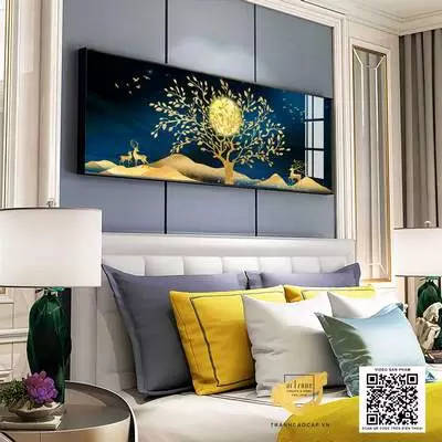 Tranh Decor phòng ngủ in trên vải Canvas Tinh tế Size: 135*45 P/N: AZ1-0719-KN-CANVAS-135X45