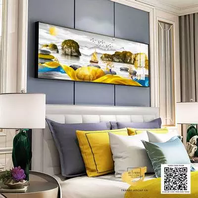 Tranh Decor phòng ngủ chung cư cao cấp Đẹp in trên Mica Đài loan Size: 120X40 cm P/N: AZ1-0721-KN-MICA-120X40