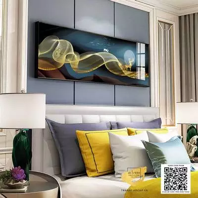 Tranh Decor phòng ngủ chung cư cao cấp Tinh tế vải Canvas Size: 150X50 cm P/N: AZ1-0725-KN-CANVAS-150X50