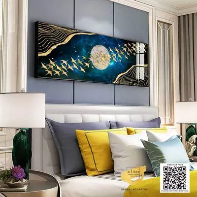 Tranh in trên Canvas trang trí phòng ngủ khách sạn Chất lượng cao 180X60 P/N: AZ1-0728-KC5-CANVAS-180X60