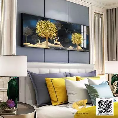 Tranh treo tường phòng ngủ in trên Canvas Chung cư Giá rẻ Size: 150X50 P/N: AZ1-0734-KC5-CANVAS-150X50