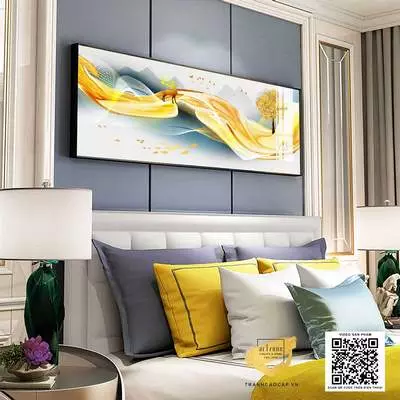 Tranh trang trí phòng ngủ in trên vải Canvas khách sạn Giá rẻ Size: 120*40 P/N: AZ1-0739-KC5-CANVAS-120X40
