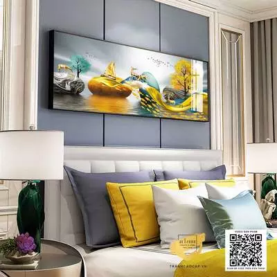 Tranh treo tường vải Canvas phòng ngủ Chung cư giá xưởng 120X40 cm P/N: AZ1-0741-KN-CANVAS-120X40