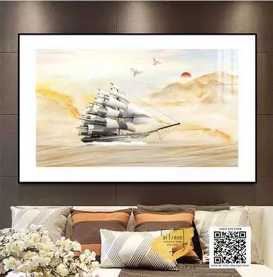 Tranh Thuận Buồm Decor Canvas Phòng làm việc Giá rẻ Size: 105*70 P/N: AZ1-1051-KC5-CANVAS-105X70