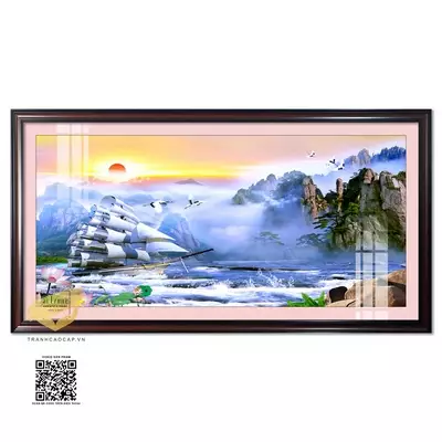 Tranh Thuận Buồm in trên Canvas Treo tường Chung cư 100X50 cm P/N: AZ1-1185-KN-CANVAS-100X50