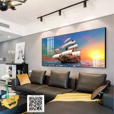 Tranh Thuận Buồm Treo tường in trên vải Canvas Nhà hàng Giá rẻ Size: 160*80 P/N: AZ1-1193-KC5-CANVAS-160X80