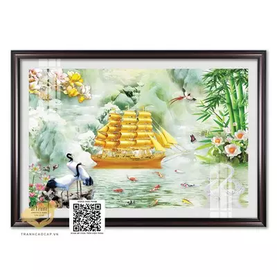 Tranh Thuận Buồm Trang trí in trên vải Canvas Phòng khách Giá rẻ Size: 90*60 P/N: AZ1-1219-KN-CANVAS-90X60